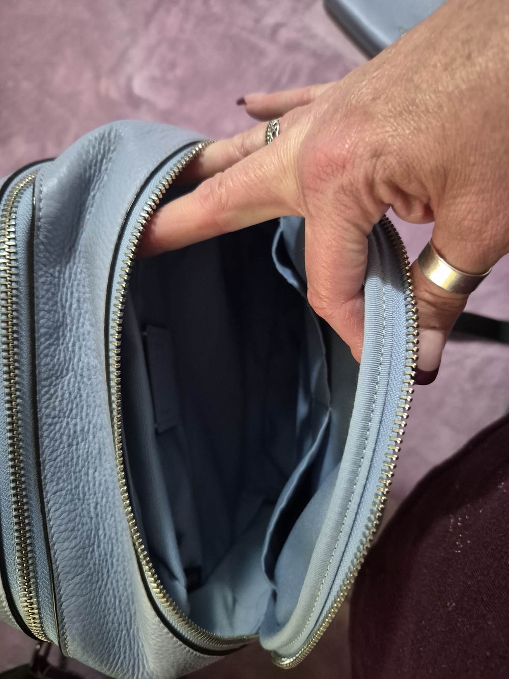 Coach Pebbled Leather Backpack & Wristlet in Light Blue - Picture 4 of 12